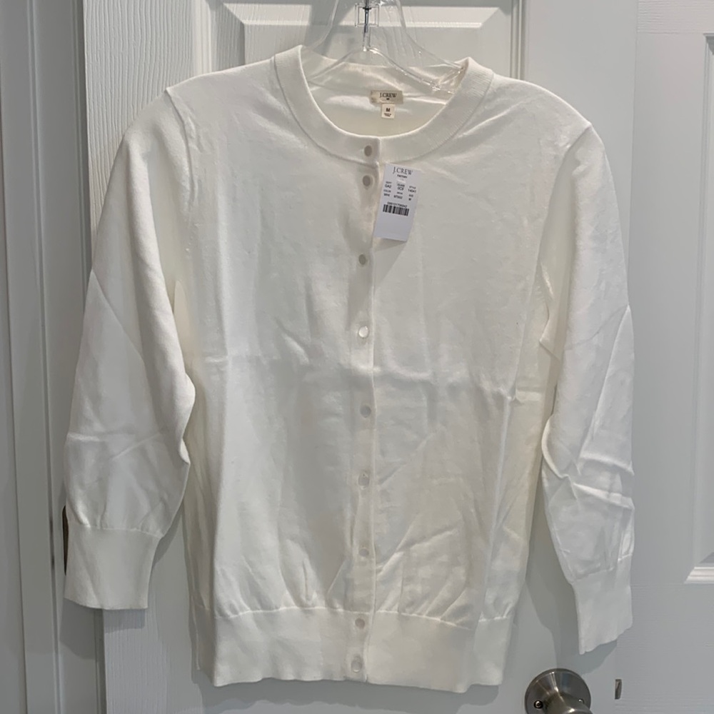 NWT- J Crew Factory White Cardigan